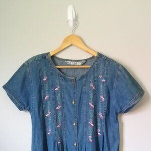 Jane Ashley Long Blue Jean Dress